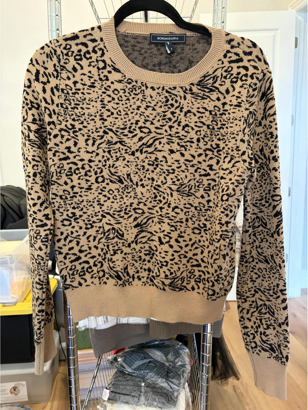 BCBGMAXAZRIA Cheetah Sweater size small